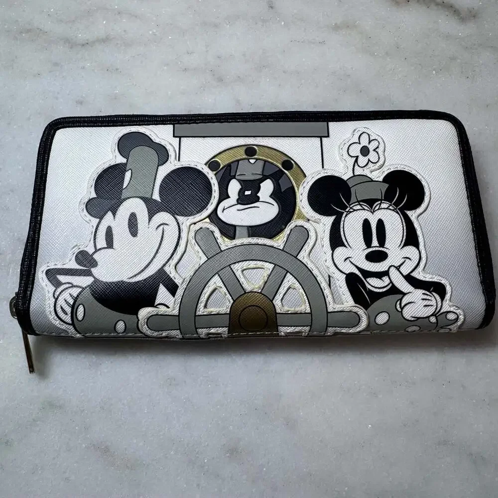 Disney Parks Steamboat Willie Loungefly Wallet Mickey and Minnie Mouse
